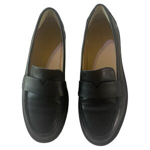 Banana Republic Black Leather Lug Loafers